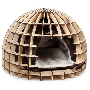 Уютные домики для собак и кошек: Деревянный Домик "Иглу"