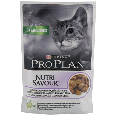 Аптека: ProPlan для стерилизованных кошек индейка в желе, 85 г