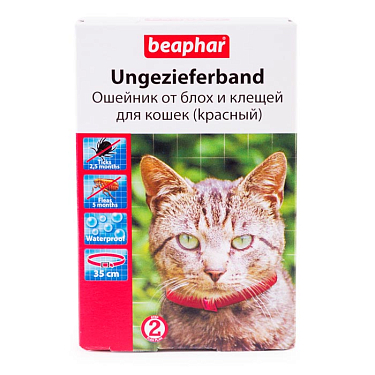 Аптека: Ошейник от блох для кошек красный Биафар