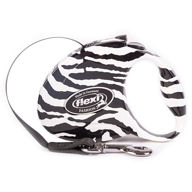 Поводки и ошейники для собак: Рулетка "Flexi" Fashion - Zebra