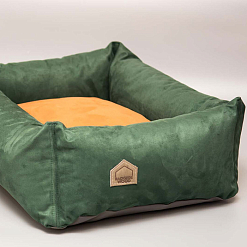 Лежак из искусственной замши B.STRONG green
