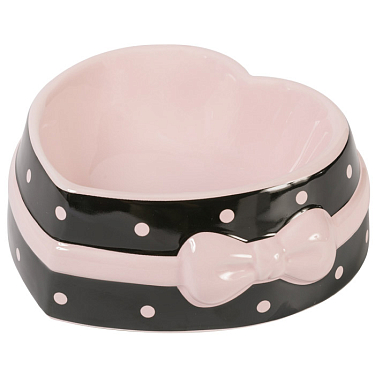 Эксклюзивная посуда для собак: Керамическая миска для собак "Сердечко с бантом"