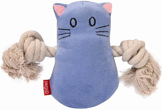 Игрушки: Игрушка мягкая для собак "Кот с пищалкой"