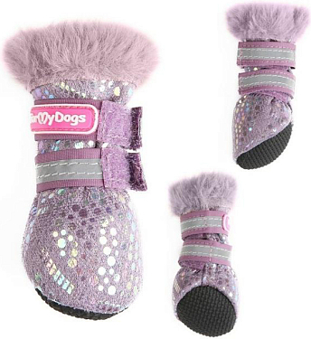 Обувь для собак: Сапоги зимние для собак сверкающие