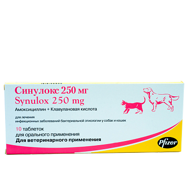 Аптека: Синулокс 250 мг, 10 таблеток