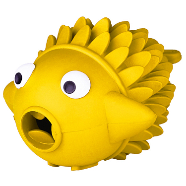Игрушки: Игрушка для собак Рыба-ёрш желтая с ароматом сливок